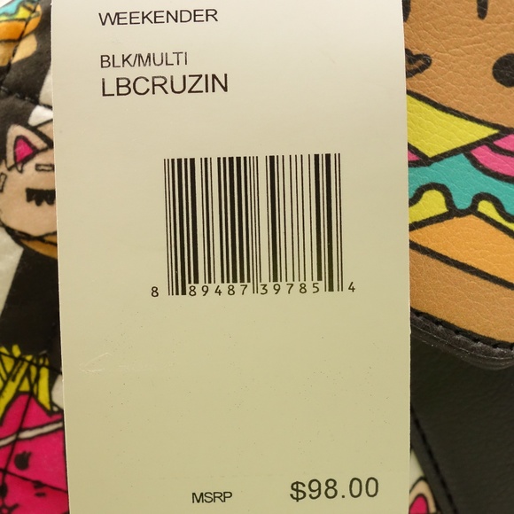 Betsey Johnson Multicolor Cat Print Travel Bag - Picture 8 of 8